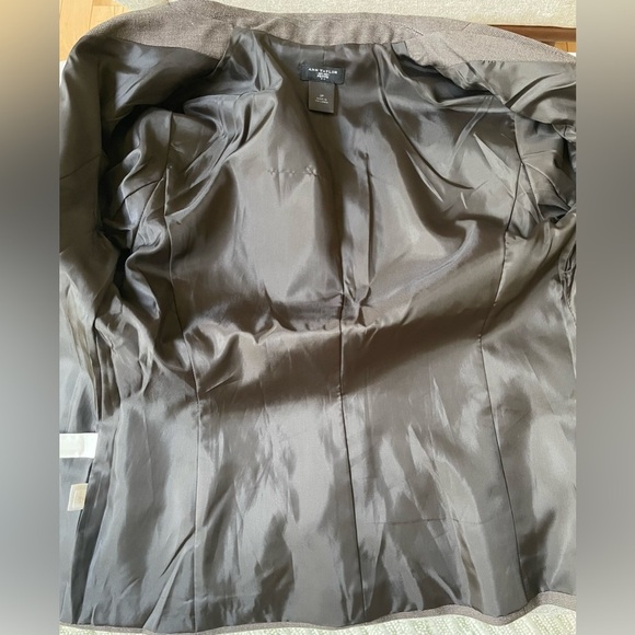 Ann Taylor Petite Long Sleeve One Button Fully Lined Fitted Blazer Jacket Cocoa - Picture 9 of 10